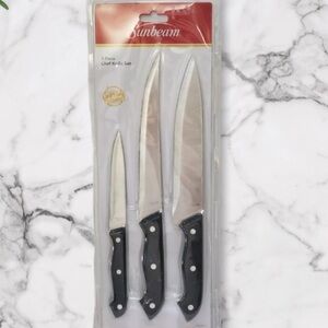 Sunbeam 3 Piece Chef Stainless Steel Knife Set
